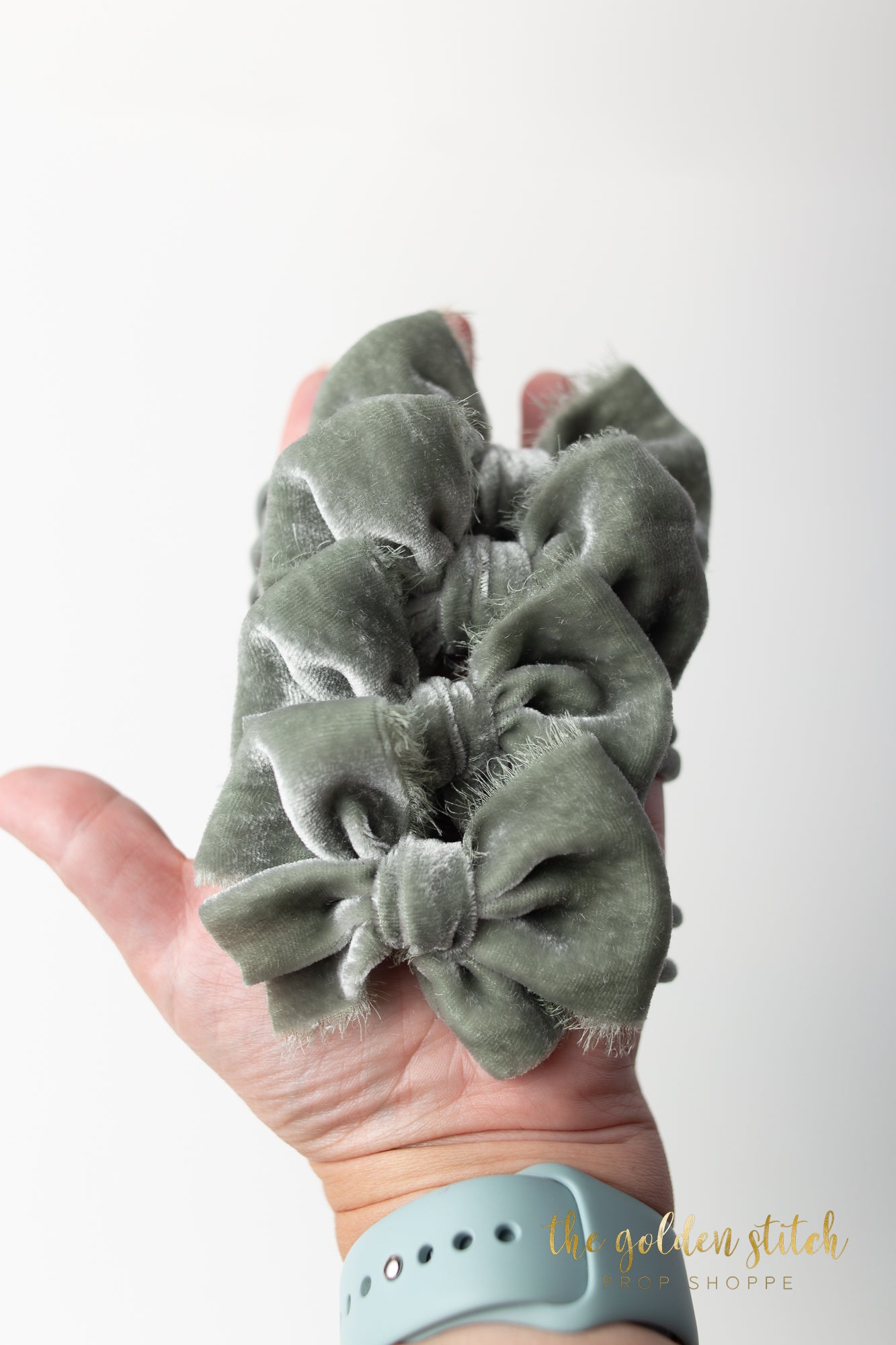 Sage Deluxe Velvet Bow