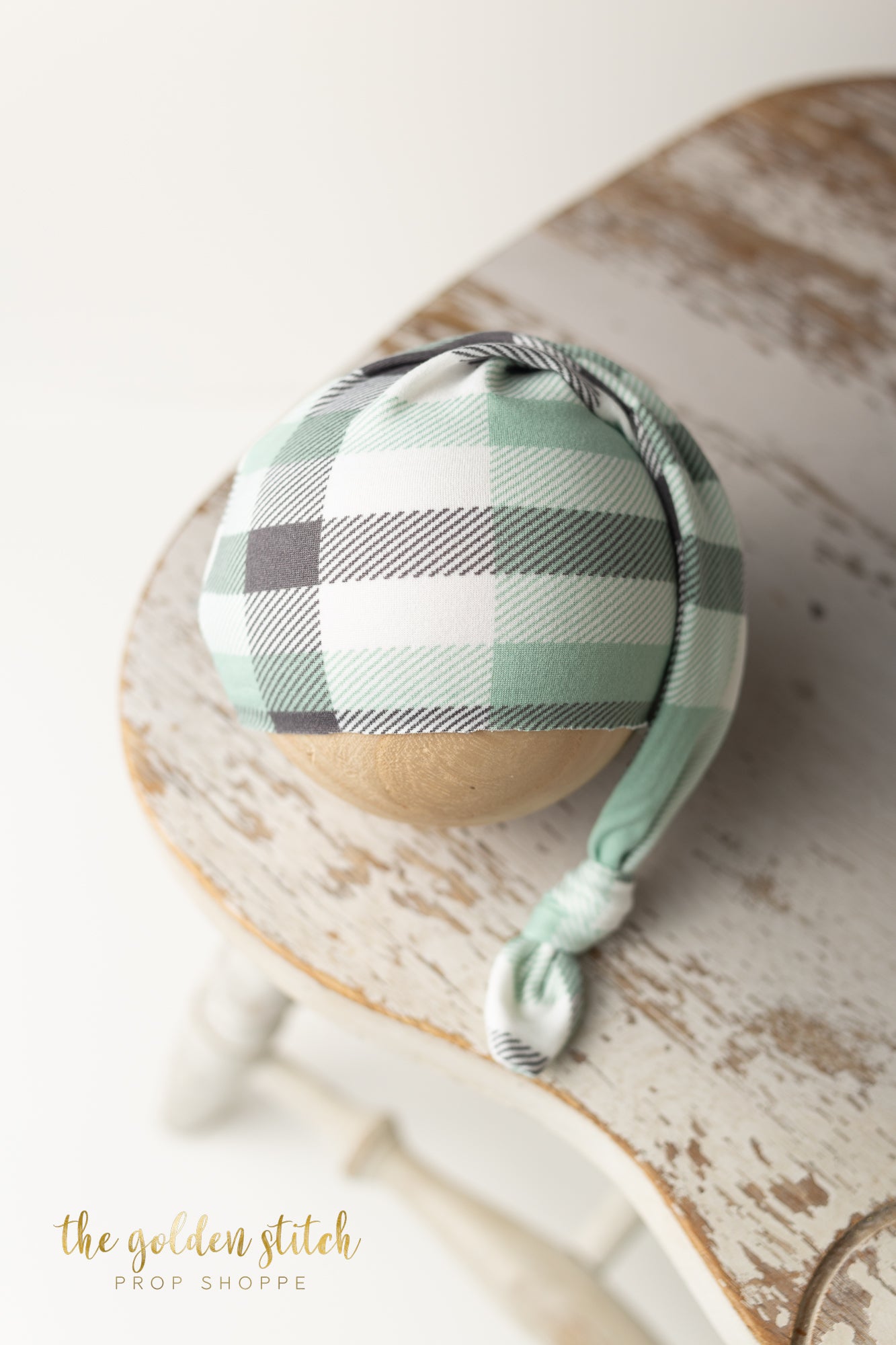 Mint Plaid Sleepy Cap