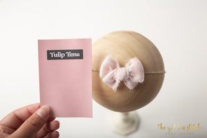 Mini Velvet Bow in Blush