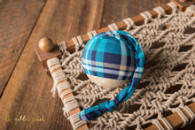 Load image into Gallery viewer, Turquoise Plaid Sleepy Cap
